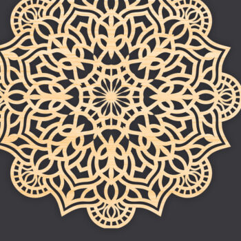 Intra απο ξύλο plywood 3mm-4mm πάχος 3D Mandala για Cricut Δίασταση 30x30 cm INTRAFABR-86060833 - Image 1