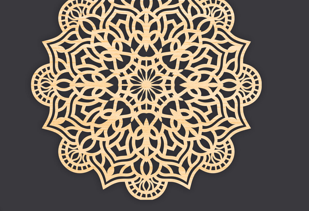Intra απο ξύλο plywood 3mm-4mm πάχος 3D Mandala για Cricut Δίασταση 30x30 cm INTRAFABR-86060833