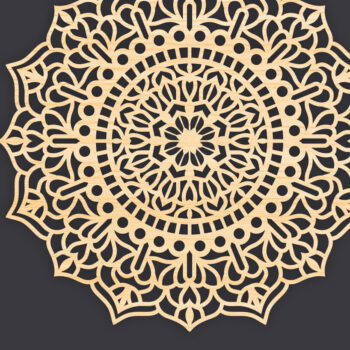 Intra απο ξύλο plywood 3mm-4mm πάχος 3D Mandala για Cricut Δίασταση 30x30 cm INTRAFABR-86060840 - Image 1