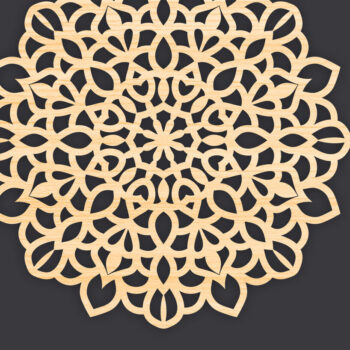 Intra απο ξύλο plywood 3mm-4mm πάχος 3D Mandala για Cricut Δίασταση 30x30 cm INTRAFABR-86060851 - Image 1