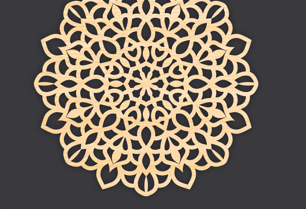 Intra απο ξύλο plywood 3mm-4mm πάχος 3D Mandala για Cricut Δίασταση 30x30 cm INTRAFABR-86060851