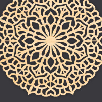 Intra απο ξύλο plywood 3mm-4mm πάχος 3D Mandala για Cricut Δίασταση 30x30 cm INTRAFABR-86060860 - Image 1