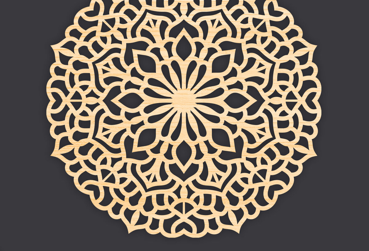 Intra απο ξύλο plywood 3mm-4mm πάχος 3D Mandala για Cricut Δίασταση 30x30 cm INTRAFABR-86060860
