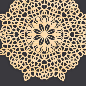 Intra απο ξύλο plywood 3mm-4mm πάχος 3D Mandala για Cricut Δίασταση 30x30 cm INTRAFABR-86060865 - Image 1