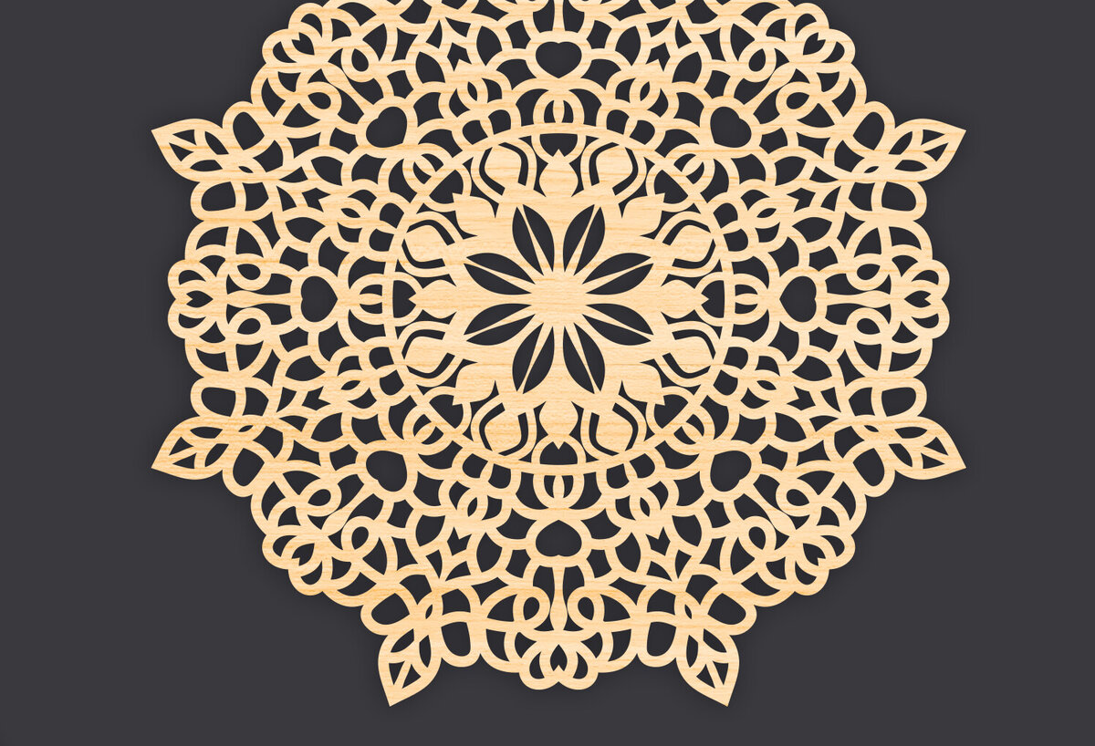 Intra απο ξύλο plywood 3mm-4mm πάχος 3D Mandala για Cricut Δίασταση 30x30 cm INTRAFABR-86060865