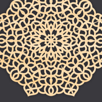 Intra απο ξύλο plywood 3mm-4mm πάχος 3D Mandala για Cricut Δίασταση 30x30 cm INTRAFABR-86060873 - Image 1