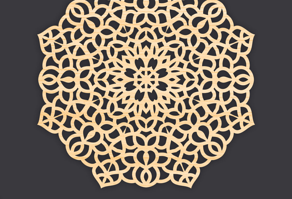 Intra απο ξύλο plywood 3mm-4mm πάχος 3D Mandala για Cricut Δίασταση 30x30 cm INTRAFABR-86060873 - Image 1