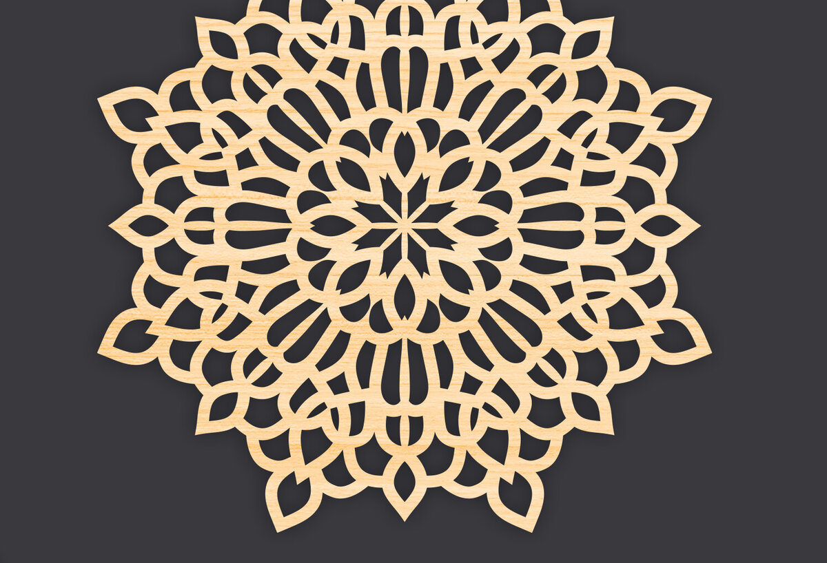 Intra απο ξύλο plywood 3mm-4mm πάχος 3D Mandala για Cricut Δίασταση 30x30 cm INTRAFABR-86061356 - Image 1