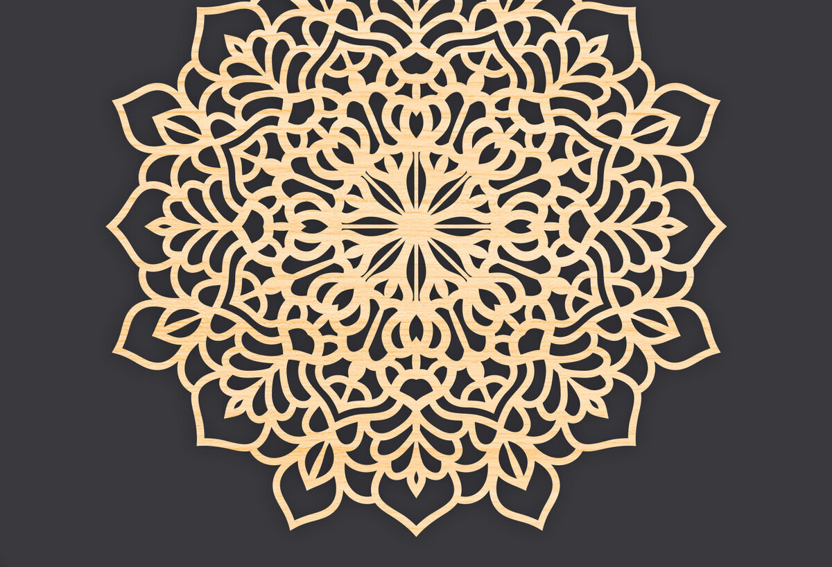 Intra απο ξύλο plywood 3mm-4mm πάχος 3D Mandala για Cricut Δίασταση 30x30 cm INTRAFABR-86061359 - Image 1