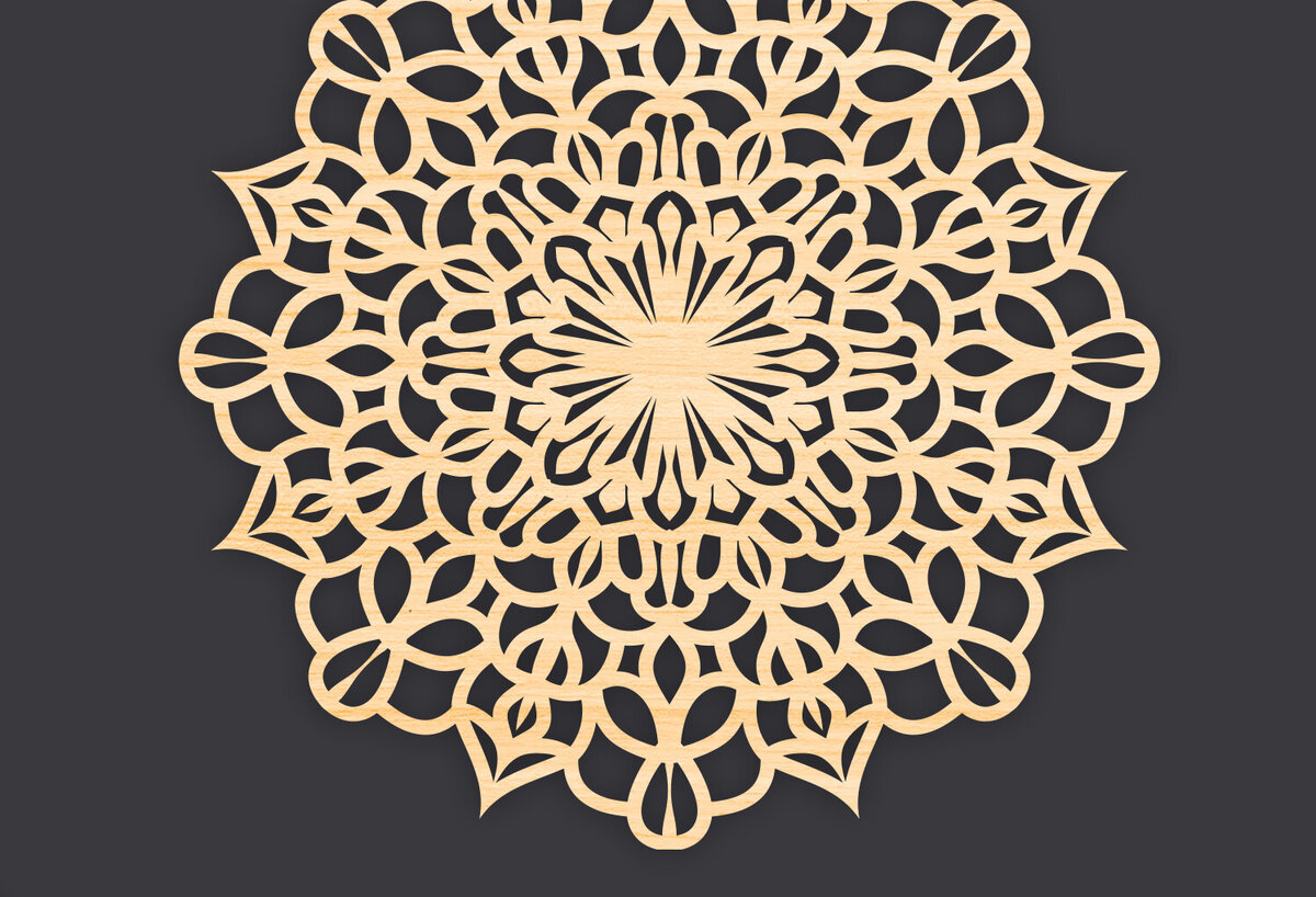 Intra απο ξύλο plywood 3mm-4mm πάχος 3D Mandala για Cricut Δίασταση 30x30 cm INTRAFABR-86061371