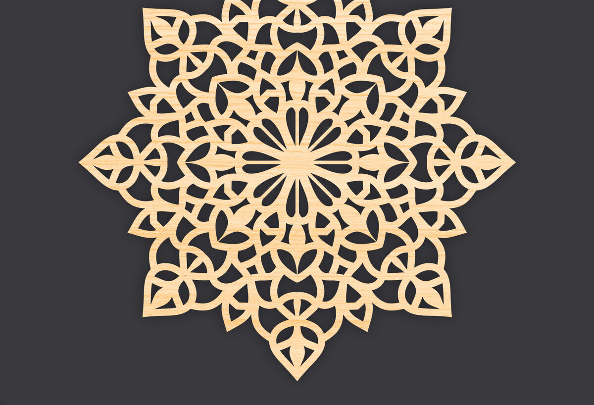 Intra απο ξύλο plywood 3mm-4mm πάχος 3D Mandala για Cricut Δίασταση 30x30 cm INTRAFABR-86061386