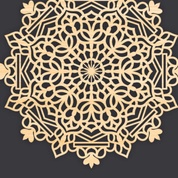 Intra απο ξύλο plywood 3mm-4mm πάχος 3D Mandala για Cricut Δίασταση 30x30 cm INTRAFABR-86061395 - Image 1