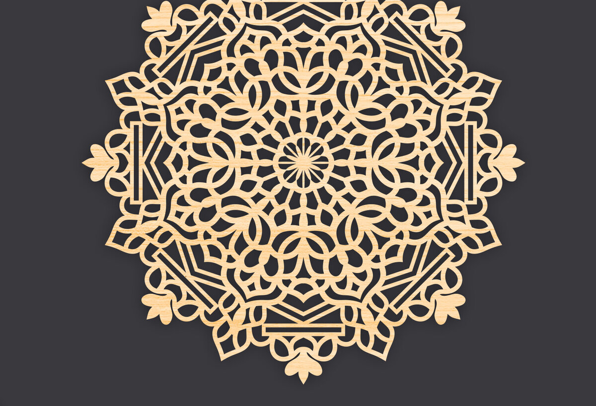 Intra απο ξύλο plywood 3mm-4mm πάχος 3D Mandala για Cricut Δίασταση 30x30 cm INTRAFABR-86061395