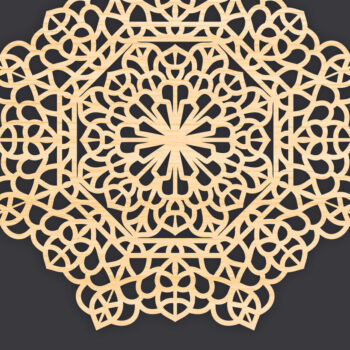 Intra απο ξύλο plywood 3mm-4mm πάχος 3D Mandala για Cricut Δίασταση 30x30 cm INTRAFABR-86061405 - Image 1