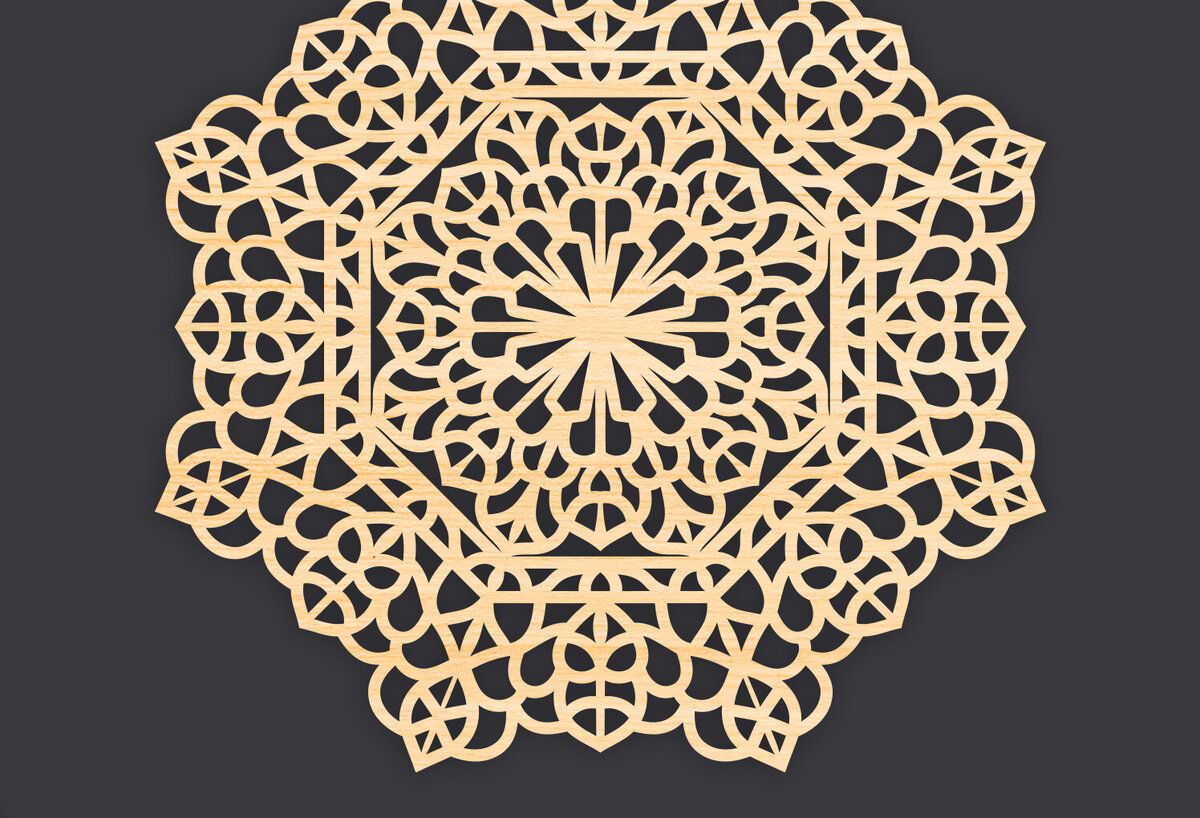 Intra απο ξύλο plywood 3mm-4mm πάχος 3D Mandala για Cricut Δίασταση 30x30 cm INTRAFABR-86061405