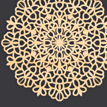 Intra απο ξύλο plywood 3mm-4mm πάχος 3D Mandala για Cricut Δίασταση 30x30 cm INTRAFABR-86061409 - Image 1