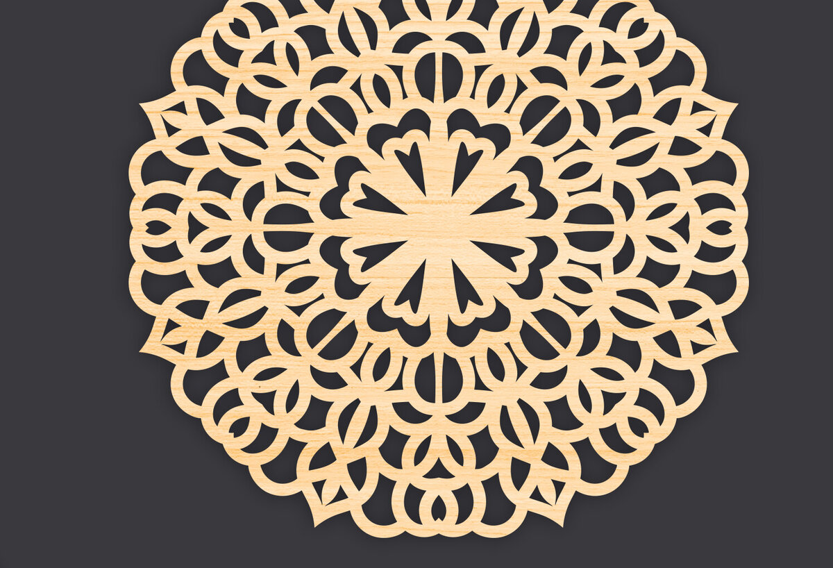 Intra απο ξύλο plywood 3mm-4mm πάχος 3D Mandala για Cricut Δίασταση 30x30 cm INTRAFABR-86061413