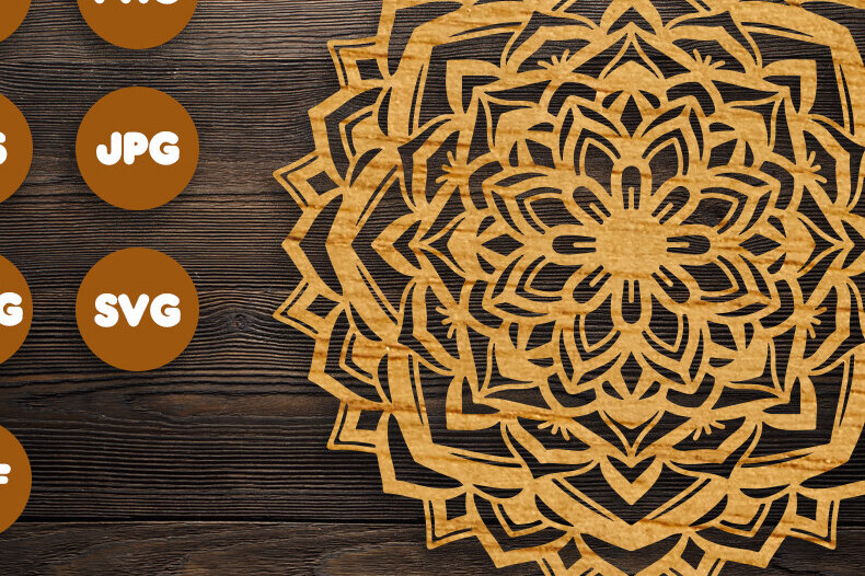 Intra απο ξύλο plywood 3mm-4mm πάχος 3D Mandala για Cricut Δίασταση 30x30 cm INTRAFABR-90360899