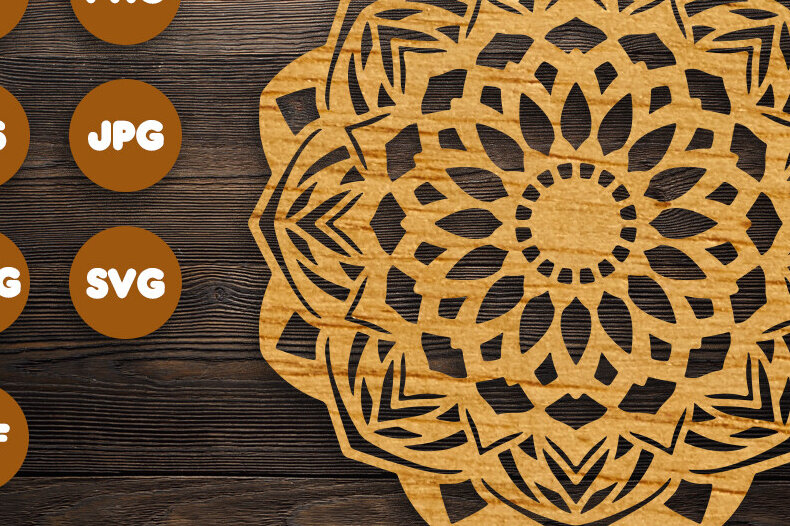 Intra απο ξύλο plywood 3mm-4mm πάχος 3D Mandala για Cricut Δίασταση 30x30 cm INTRAFABR-90360911 - Image 1