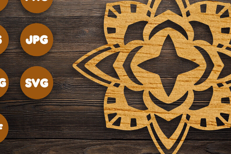 Intra απο ξύλο plywood 3mm-4mm πάχος 3D Mandala για Cricut Δίασταση 30x30 cm INTRAFABR-90360923