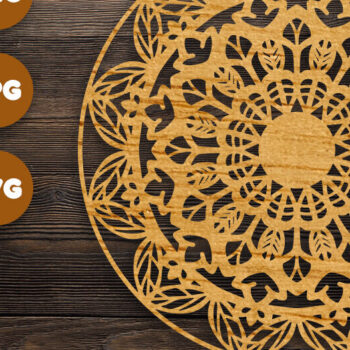 Intra απο ξύλο plywood 3mm-4mm πάχος 3D Mandala για Cricut Δίασταση 30x30 cm INTRAFABR-90360964 - Image 1