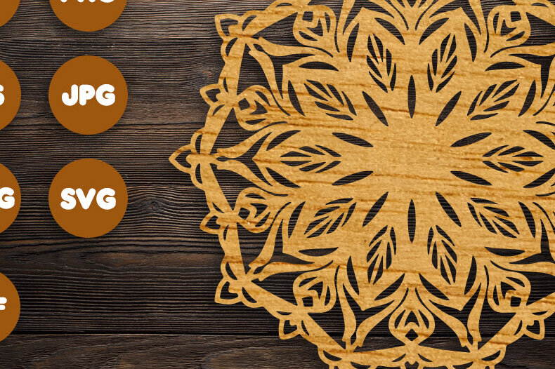 Intra απο ξύλο plywood 3mm-4mm πάχος 3D Mandala για Cricut Δίασταση 30x30 cm INTRAFABR-97986274