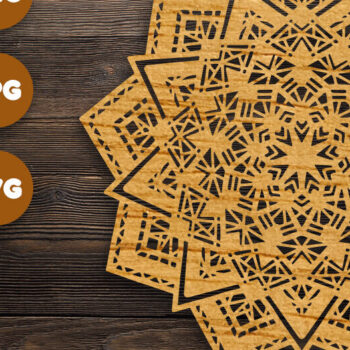 Intra απο ξύλο plywood 3mm-4mm πάχος 3D Mandala για Cricut Δίασταση 30x30 cm INTRAFABR-97986554 - Image 1