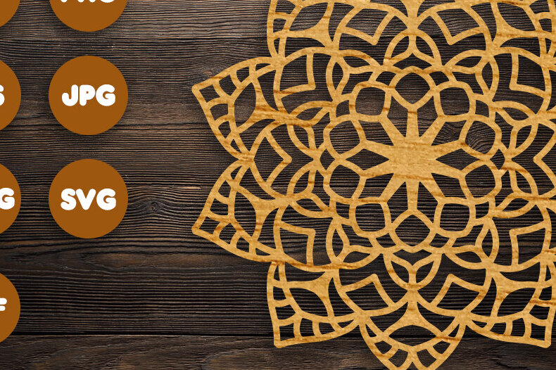 Intra απο ξύλο plywood 3mm-4mm πάχος 3D Mandala για Cricut Δίασταση 30x30 cm INTRAFABR-97986566