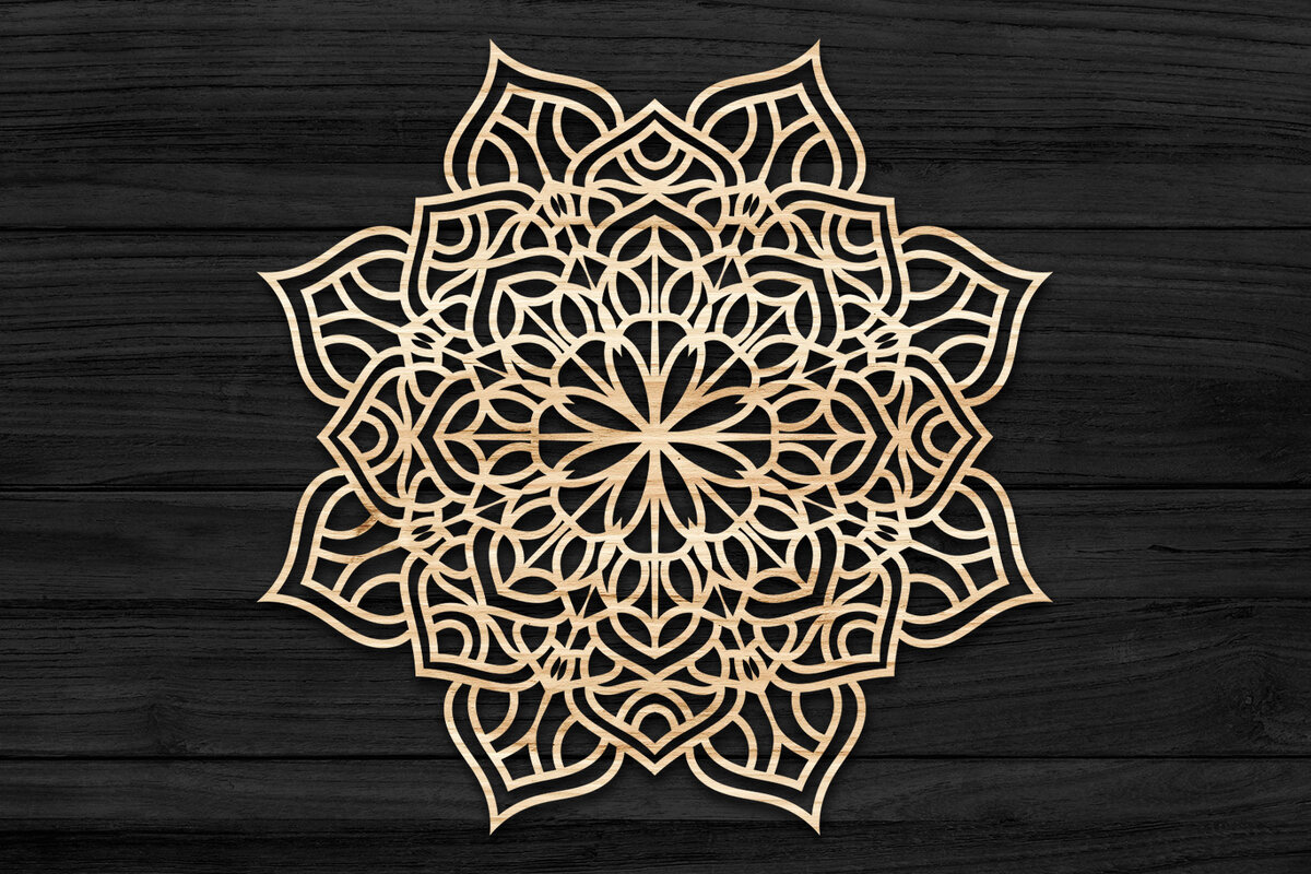 Intra απο ξύλο plywood 3mm-4mm πάχος 3D Mandala για Cricut Δίασταση 30x30 cm INTRAFABR-69581744 - Image 1