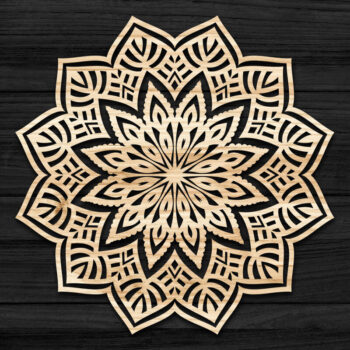 Intra απο ξύλο plywood 3mm-4mm πάχος 3D Mandala για Cricut Δίασταση 30x30 cm INTRAFABR-69583131 - Image 1