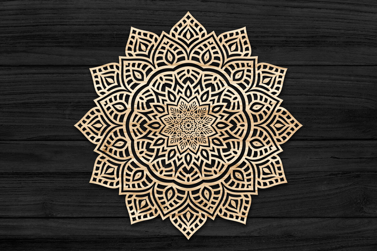 Intra απο ξύλο plywood 3mm-4mm πάχος 3D Mandala για Cricut Δίασταση 30x30 cm INTRAFABR-69583287