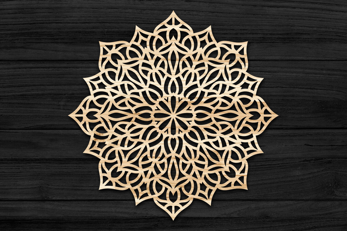 Intra απο ξύλο plywood 3mm-4mm πάχος 3D Mandala για Cricut Δίασταση 30x30 cm INTRAFABR-69584481