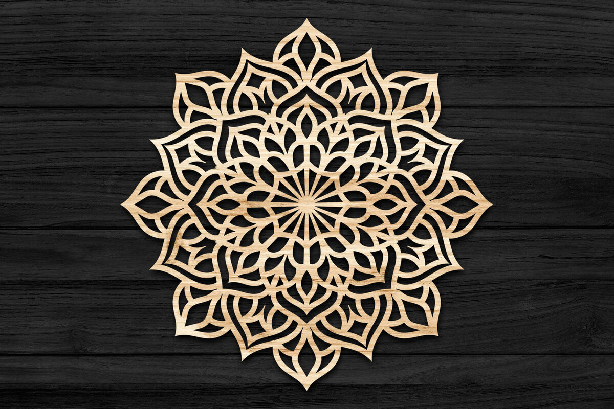Intra απο ξύλο plywood 3mm-4mm πάχος 3D Mandala για Cricut Δίασταση 30x30 cm INTRAFABR-69584535 - Image 1