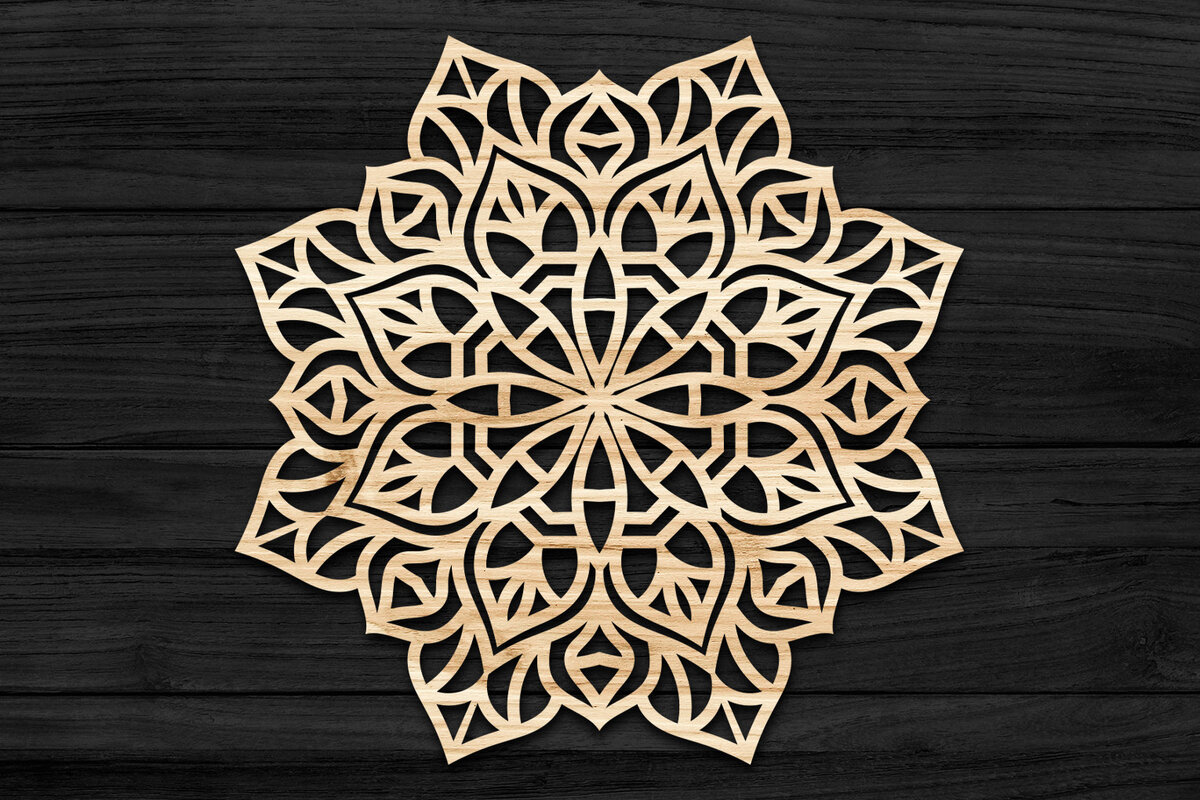 Intra απο ξύλο plywood 3mm-4mm πάχος 3D Mandala για Cricut Δίασταση 30x30 cm INTRAFABR-69584666 - Image 1