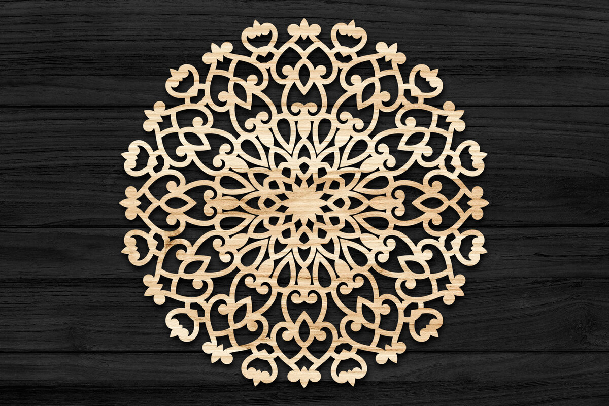 Intra απο ξύλο plywood 3mm-4mm πάχος 3D Mandala για Cricut Δίασταση 30x30 cm INTRAFABR-69584987 - Image 1