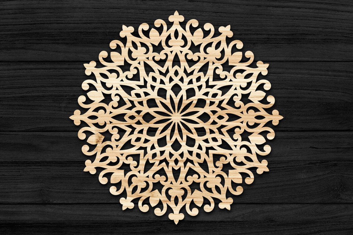 Intra απο ξύλο plywood 3mm-4mm πάχος 3D Mandala για Cricut Δίασταση 30x30 cm INTRAFABR-69585237 - Image 1