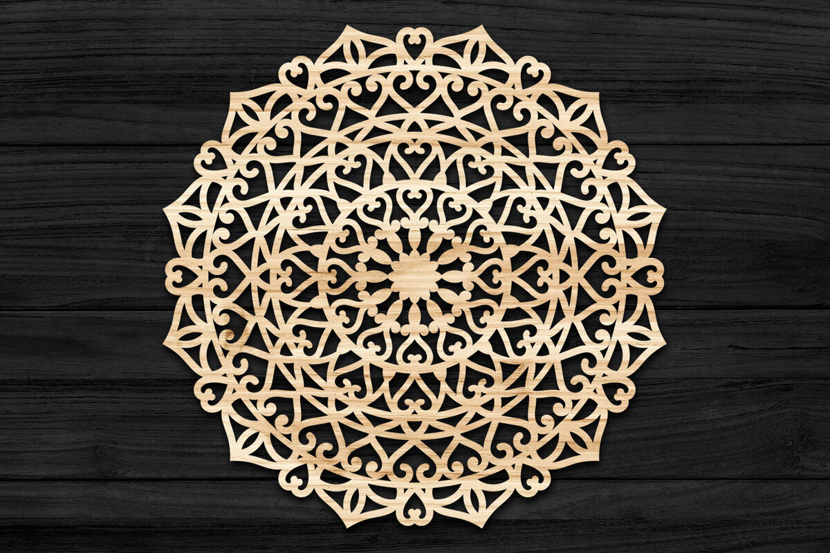 Intra απο ξύλο plywood 3mm-4mm πάχος 3D Mandala για Cricut Δίασταση 30x30 cm INTRAFABR-69585518 - Image 1