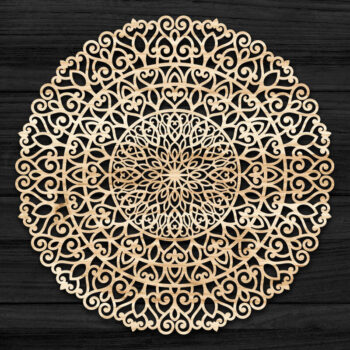 Intra απο ξύλο plywood 3mm-4mm πάχος 3D Mandala για Cricut Δίασταση 30x30 cm INTRAFABR-69585624 - Image 1