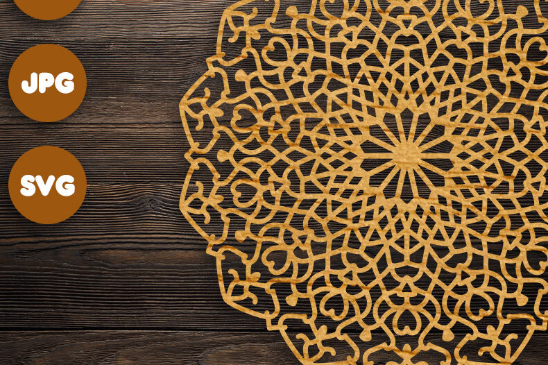 Intra απο ξύλο plywood 3mm-4mm πάχος 3D Mandala για Cricut Δίασταση 30x30 cm INTRAFABR-70980241