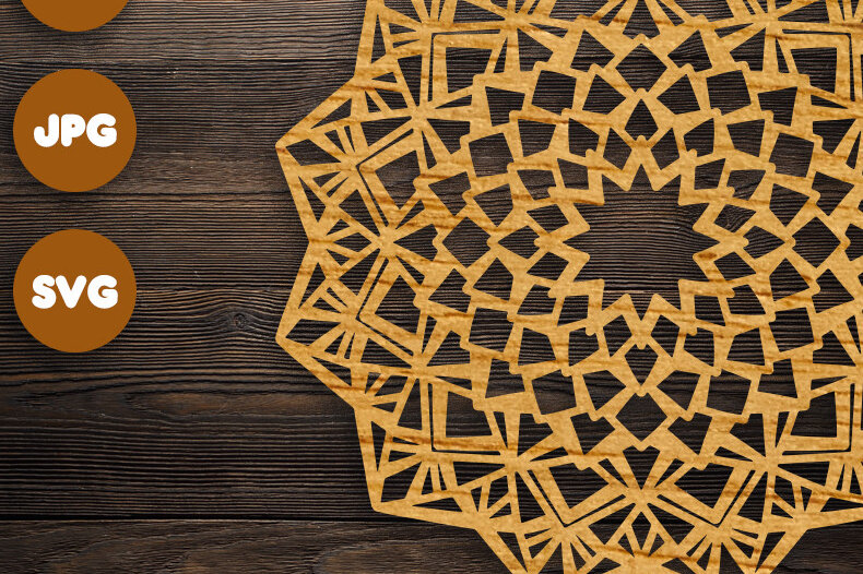 Intra απο ξύλο plywood 3mm-4mm πάχος 3D Mandala για Cricut Δίασταση 30x30 cm INTRAFABR-71433852