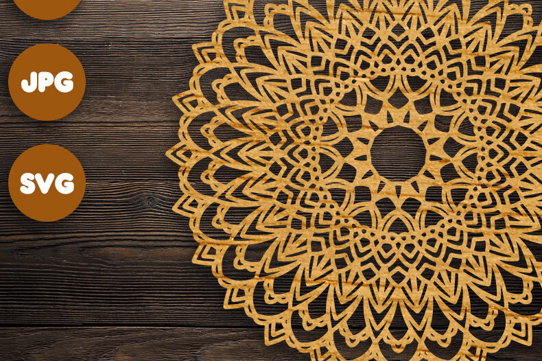 Intra απο ξύλο plywood 3mm-4mm πάχος 3D Mandala για Cricut Δίασταση 30x30 cm INTRAFABR-71433856 - Image 1