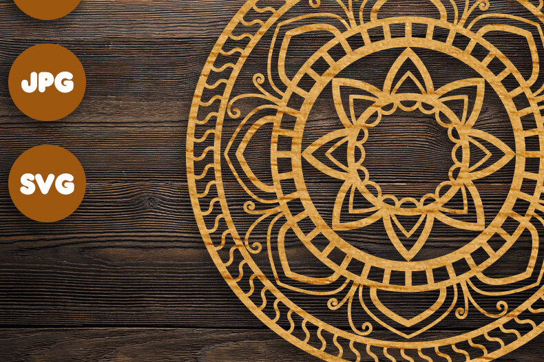 Intra απο ξύλο plywood 3mm-4mm πάχος 3D Mandala για Cricut Δίασταση 30x30 cm INTRAFABR-73009020 - Image 1