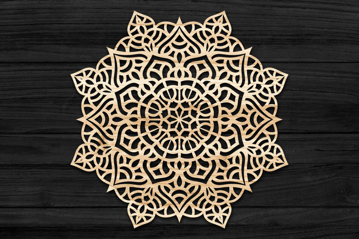 Intra απο ξύλο plywood 3mm-4mm πάχος 3D Mandala για Cricut Δίασταση 30x30 cm INTRAFABR-73485566
