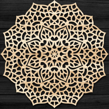 Intra απο ξύλο plywood 3mm-4mm πάχος 3D Mandala για Cricut Δίασταση 30x30 cm INTRAFABR-73485918 - Image 1