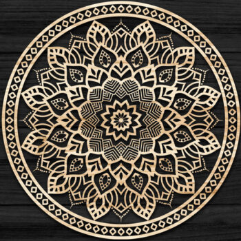 Intra απο ξύλο plywood 3mm-4mm πάχος 3D Mandala για Cricut Δίασταση 30x30 cm INTRAFABR-73487114 - Image 1
