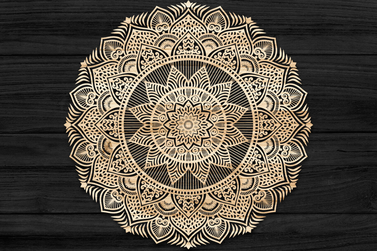 Intra απο ξύλο plywood 3mm-4mm πάχος 3D Mandala για Cricut Δίασταση 30x30 cm INTRAFABR-73487606