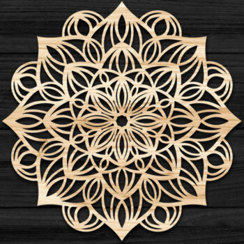 Intra απο ξύλο plywood 3mm-4mm πάχος 3D Mandala για Cricut Δίασταση 30x30 cm INTRAFABR-73583219 - Image 1