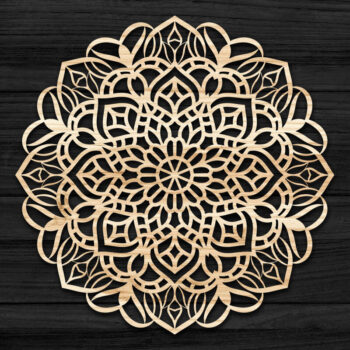 Intra απο ξύλο plywood 3mm-4mm πάχος 3D Mandala για Cricut Δίασταση 30x30 cm INTRAFABR-69576035 - Image 1