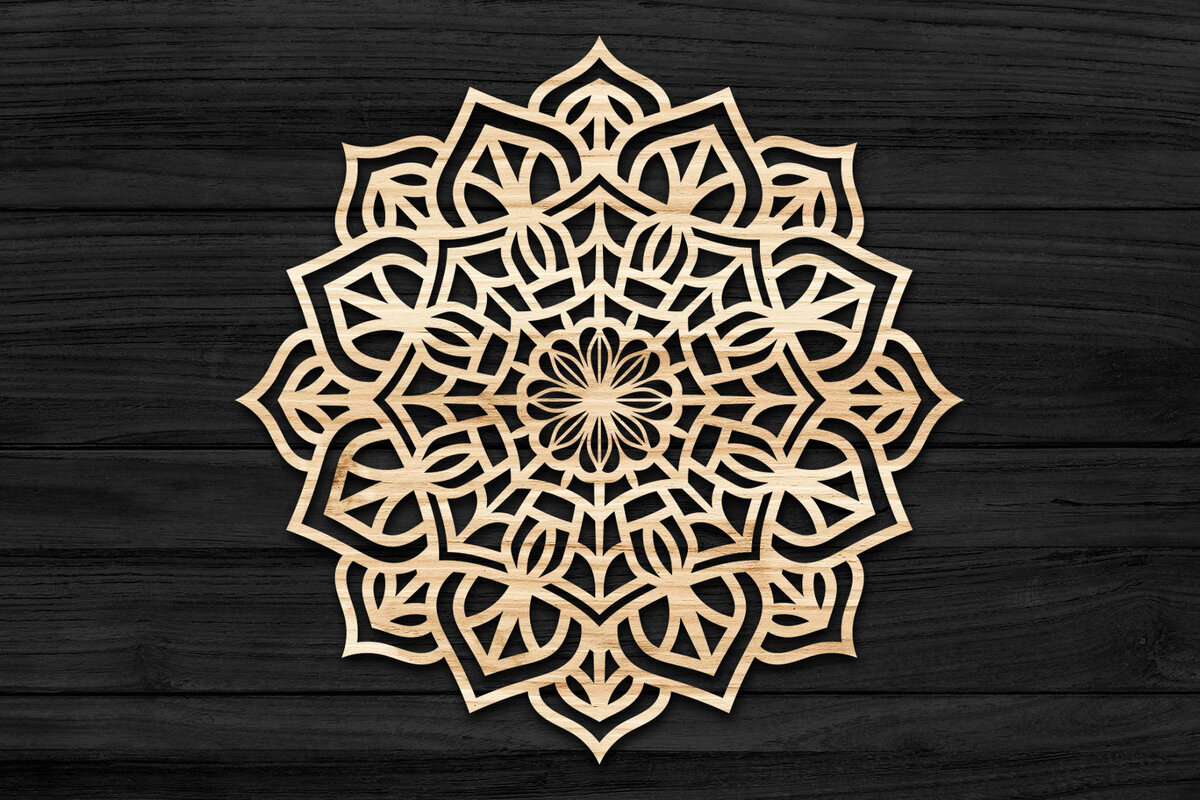 Intra απο ξύλο plywood 3mm-4mm πάχος 3D Mandala για Cricut Δίασταση 30x30 cm INTRAFABR-69576964