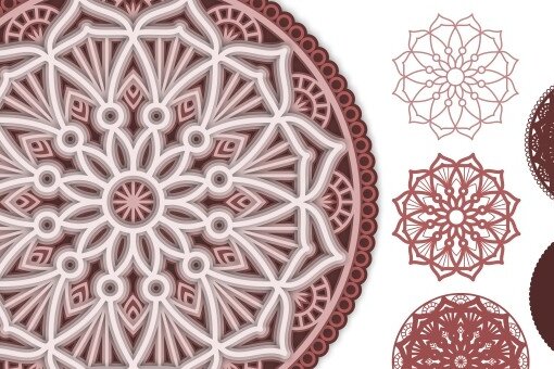 Intra απο ξύλο plywood 3mm-4mm πάχος 3D Mandala για Δίασταση 5x5 cm INTRAFABR-67992236